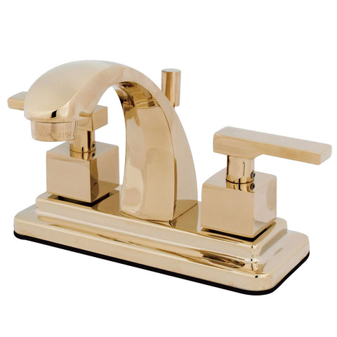 Kingston Brass KS4642QLL 4-Inch Centerset Lavatory Faucet, Polished Brass - Polished Brass