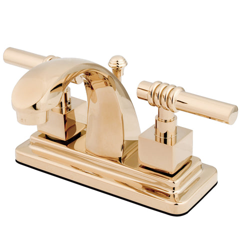 Kingston Brass KS4642QL 4-Inch Centerset Lavatory Faucet, Polished Brass - Polished Brass