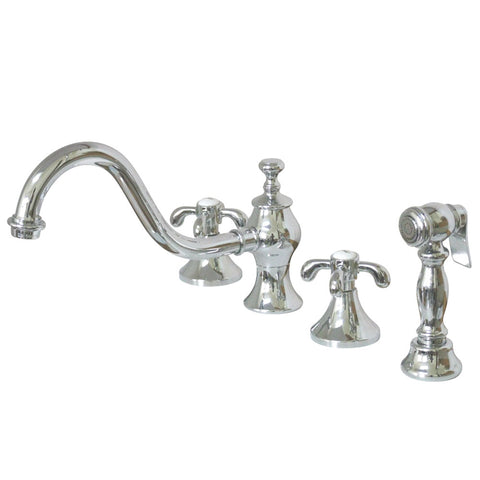 Kingston Brass KS7761TXBS Widespread Kitchen Faucet, Polished Chrome - Polished Chrome