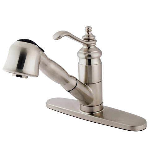Kingston Brass KS7898TL Templeton Pull-Out Spray Kitchen Faucet, Satin Nickel - Satin Nickel