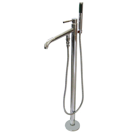 Kingston Brass KS8131DL Concord Floor Mount Tub Filler with Hand Shower, Polished Chrome - Polished Chrome