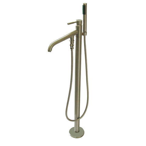 Kingston Brass KS8138DL Concord Floor Mount Tub Filler with Hand Shower, Satin Nickel - Satin Nickel