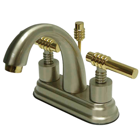 Kingston Brass KS8619ML 4-Inch Centerset Lavatory Faucet, Satin Nickel - Satin Nickel/Polished Brass