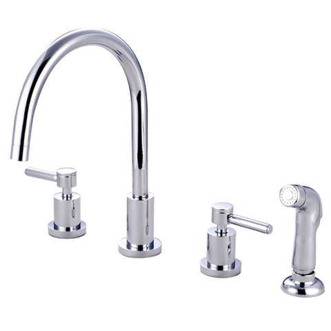 Kingston Brass KS8721DL Widespread Kitchen Faucet, Polished Chrome - Polished Chrome