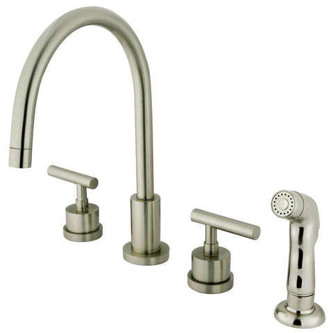 Kingston Brass KS8728CML Widespread Kitchen Faucet, Satin Nickel - Satin Nickel