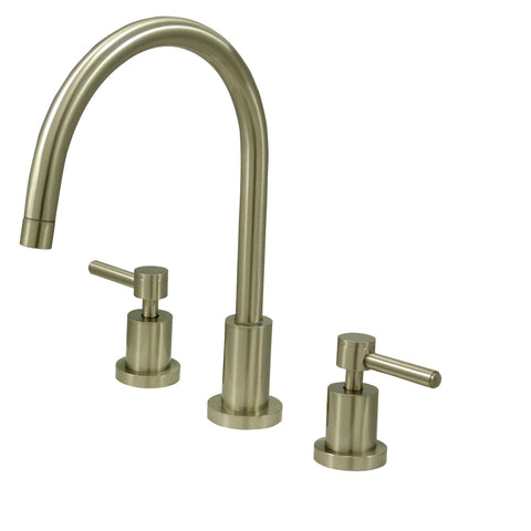 Kingston Brass KS8728DLLS Widespread Kitchen Faucet, Satin Nickel - Satin Nickel