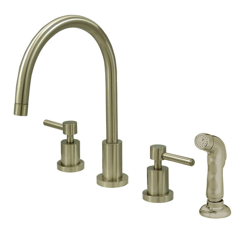 Kingston Brass KS8728DL Widespread Kitchen Faucet, Satin Nickel - Satin Nickel