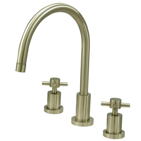 Kingston Brass KS8728DXLS Widespread Kitchen Faucet, Satin Nickel - Satin Nickel