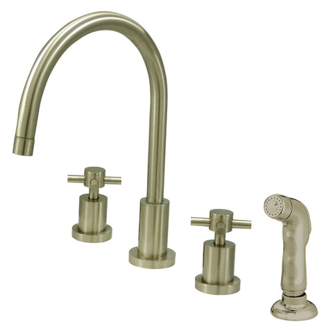 Kingston Brass KS8728DX Widespread Kitchen Faucet, Satin Nickel - Satin Nickel