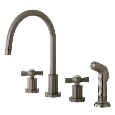 Kingston Brass KS8728ZX Widespread Kitchen Faucet, Satin Nickel - Satin Nickel