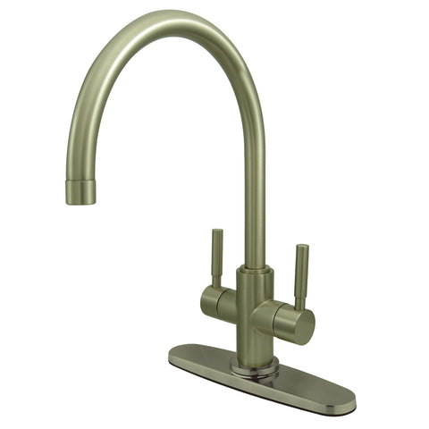 Kingston Brass KS8778DLLS Concord 8" Centerset Kitchen Faucet, Satin Nickel - Satin Nickel