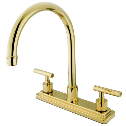 Kingston Brass KS8792CMLLS Centerset Kitchen Faucet, Polished Brass - Polished Brass