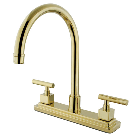 Kingston Brass KS8792CQLLS Centerset Kitchen Faucet, Polished Brass - Polished Brass