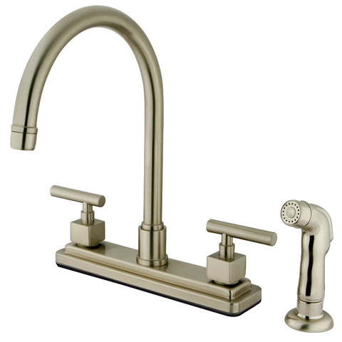 Kingston Brass KS8798CQL Centerset Kitchen Faucet, Satin Nickel - Satin Nickel
