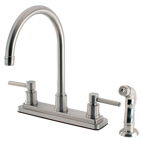 Kingston Brass KS8798DL Centerset Kitchen Faucet, Satin Nickel - Satin Nickel