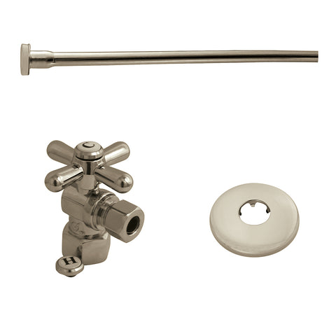 Kingston Brass KTK108P Toilet Supply Kits Combo, 1/2" IPS Inlet, 3/8" Comp Oulet - Satin Nickel