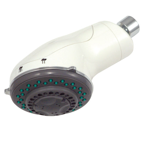 Kingston Brass KX1527 5 Setting Adjustable Shower Head, White with Chrome Trim - White/Polished Chrome