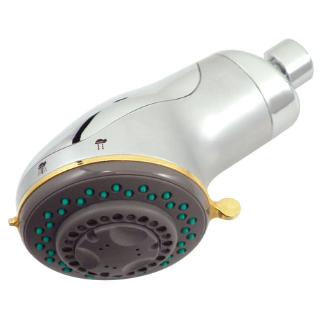 Kingston Brass KX1528 5 Setting Adjustable Shower Head, Chrome with Stainless Steel trim - Polished Chrome