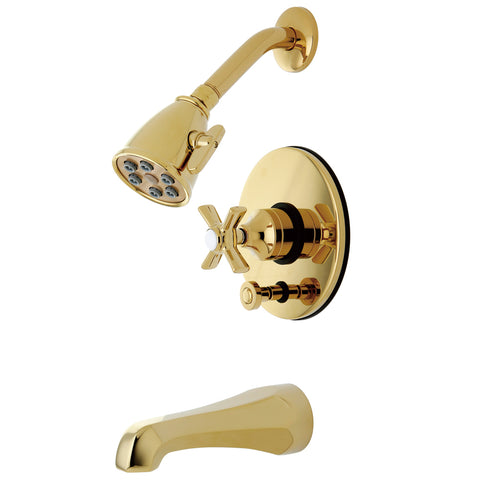 Kingston Brass VB86920ZX Millennium Tub and Shower Faucet, Polished Brass - Polished Brass