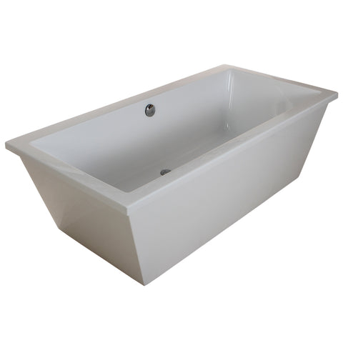 Kingston Brass Aqua Eden 66" Contemporary Freestanding Acrylic Bathtub - White