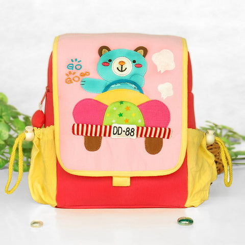 [Art Rabbit] Embroidered Applique Kids Fabric Art School Backpack / Outdoor Backpack (7.1*8.7*2.6)