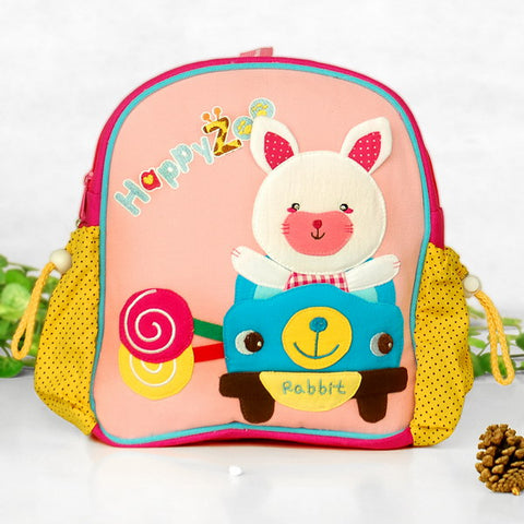 [Flying Rabbit] Embroidered Applique Kids Fabric Art School Backpack / Outdoor Backpack (9.0*9.8*2.7)