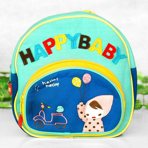 [Dreamy Girl] Embroidered Applique Kids Fabric Art School Backpack / Outdoor Backpack (9.0*9.4*3.3)