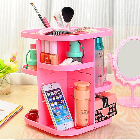 Korean Style Tabletop 360??Rotating Large Capacity Cosmetic Organizer Box