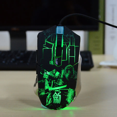 JIANSHENGYIZU JS-L9 Classic 8-Key Wired Professional Game Mouse  Colorful LED Light - Black