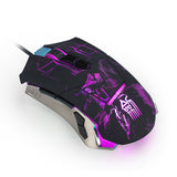 JIANSHENGYIZU JS-L9 Classic 8-Key Wired Professional Game Mouse  Colorful LED Light - Black