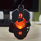 JIANSHENGYIZU JS-L10 Classic 10-Key Wired Professional Game Mouse  Colorful LED Light - Red  Black  Golden