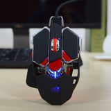 JIANSHENGYIZU JS-L10 Classic 10-Key Wired Professional Game Mouse  Colorful LED Light - Red  Black  Golden
