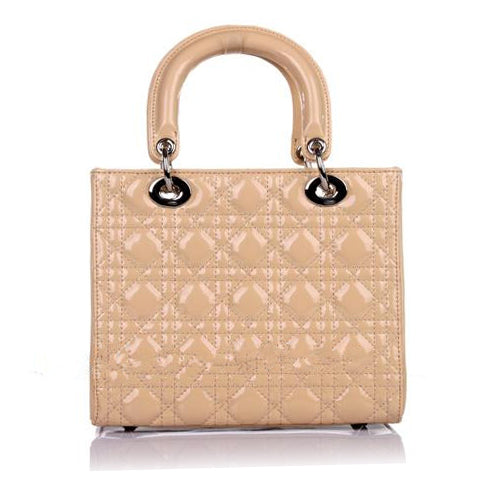 Patent Leather Quilted Tote Handbag