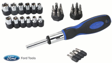 34 Piece Ratchet Screwdriver Set, SAE And Metric