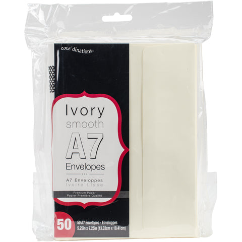 Heavyweight A7 Envelopes (5.25"X7.25") 50/Pkg-Ivory