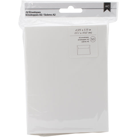 American Crafts A2 Envelopes (4.375"X5.75") 50/Pkg-Ivory