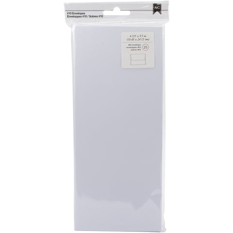 American Crafts #10 Envelopes (4.125"X9.5") 25/Pkg-White