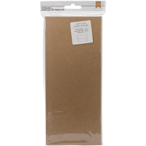 American Crafts #10 Envelopes (4.125"X9.5") 25/Pkg-Kraft