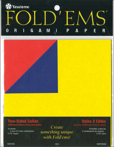 Fold 'Ems Origami 2-Sided Paper 5.875" 18/Pkg-Solid/Solid