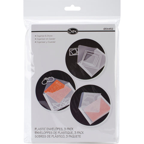 Sizzix Plastic Envelopes 3/Pkg-6.875"X5"