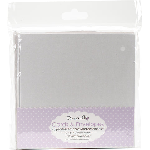 Dovecraft Cards W/Envelopes 6"X6" 8/Pkg-Pearlescent