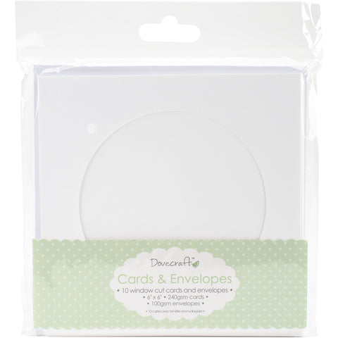 Dovecraft Cards W/Envelopes 6"X6" 10/Pkg-Circle Window