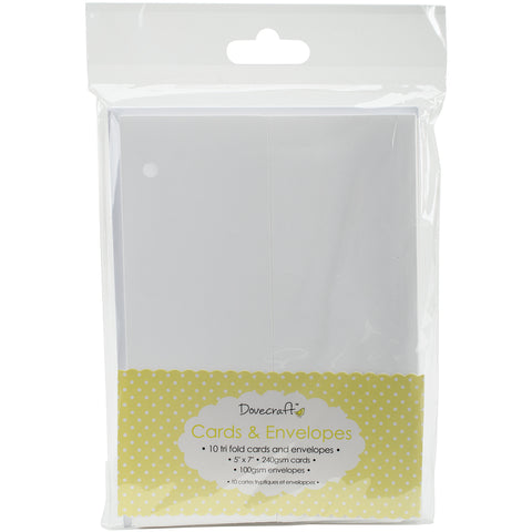 Dovecraft Cards W/Envelopes 5"X7" 10/Pkg-Tri-Fold