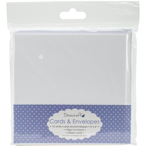 Dovecraft Cards W/Envelopes 6"X6" 10/Pkg-White