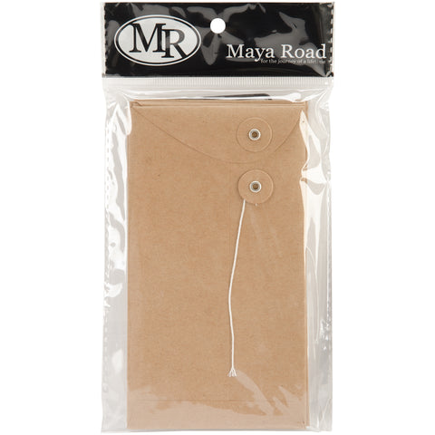 Maya Road String Tie Closure Envelopes 6.7"X3.6" 3/Pkg-Kraft Landscape & Portrait Styles/3 Each