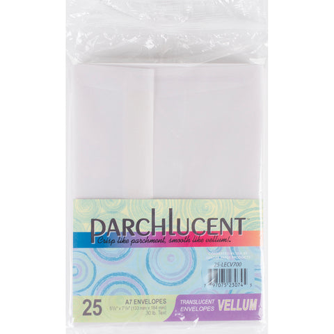 Leader A7 Parchlucent Vellum Envelopes (5.25"X7.25") 25/Pkg-Clear