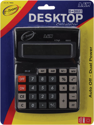 Desktop Calculator 8-Digit 7.5"X5.75"-Dual Power