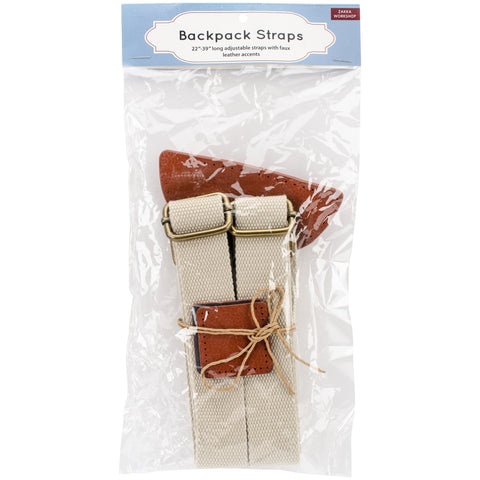 Adjustable Backpack Straps-Tan W/Brass Hardware