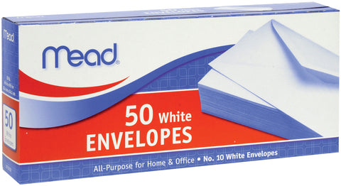 Mead Boxed Envelopes 4.125"X9.5" 50/Pkg-Regular #10