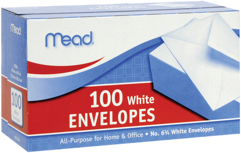 Mead Boxed Envelopes 3.625"X6.5" 100/Pkg-Regular #6